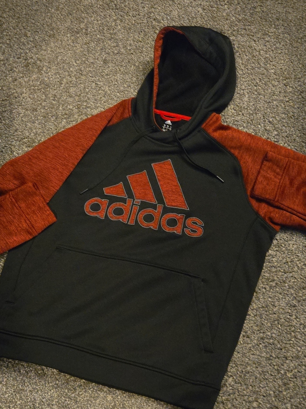 adidas Black & Rust Logo Hooded Sweatshirt